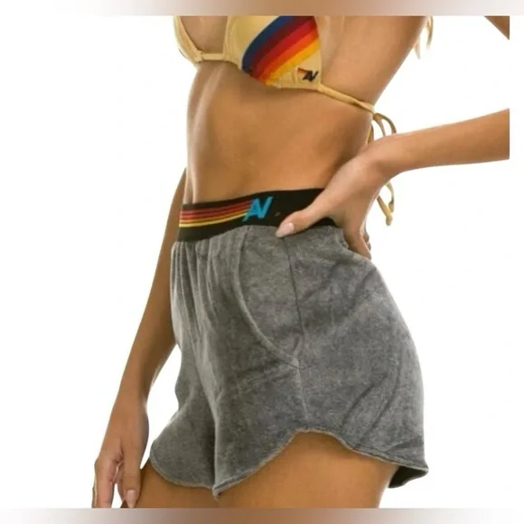 Aviator Nation Charcoal Athletic Shorts - Picture 1 of 6